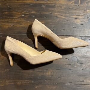 Alex Marie-Textured Beige Leather Heels